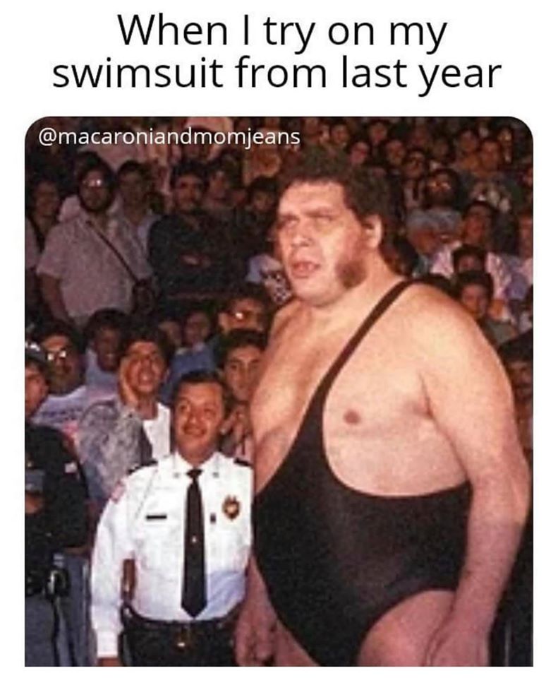 andre the giant comparison - When I try on my swimsuit from last year