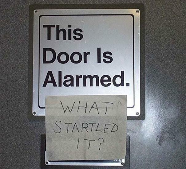 funny memes - hilarious memes - sayings funny sarcastic quotes - This Door Is Alarmed. What Startled It?