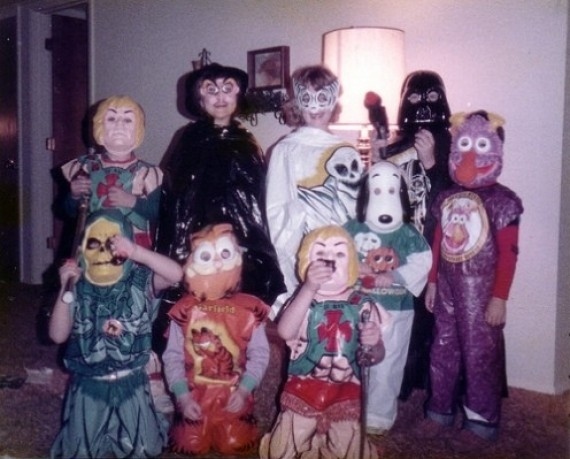 Halloween costumes of the '80s were hot plastic and rubbery. They smelled weird but kids wore them because you only got one tootsie roll or something really cruddy if you didn't have an impressive costume. Candy was like a trophy or medal. The better the costume, the more you got.