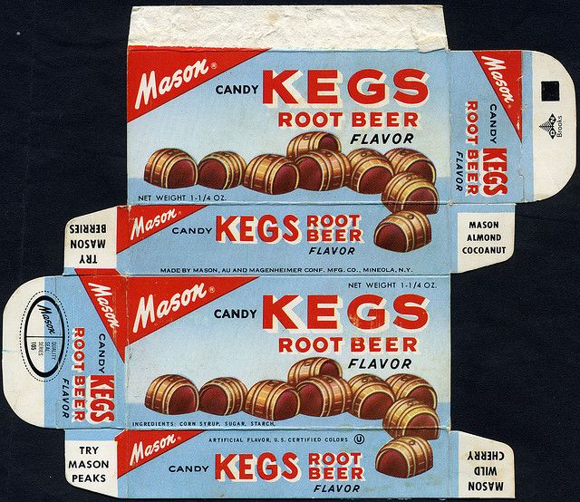Candy Mason. Kegs Mason Root Beer Flavor Candy Brooks Root Beer Flavor Kegs Net Weight 114 Oz. salAM98 Nosvw A1 Masone Candy Kegs Root Beer Mason Almond Cocoanut Flavor Made By Mason, Au And Magenheimer Conf. Mfg.Co., Mineola.N.Y. Net Weight 114 Oz. 3…