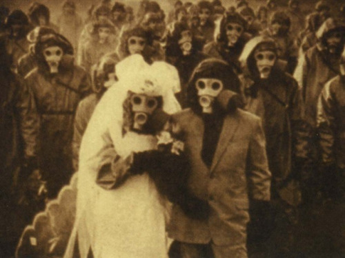 gas mask wedding