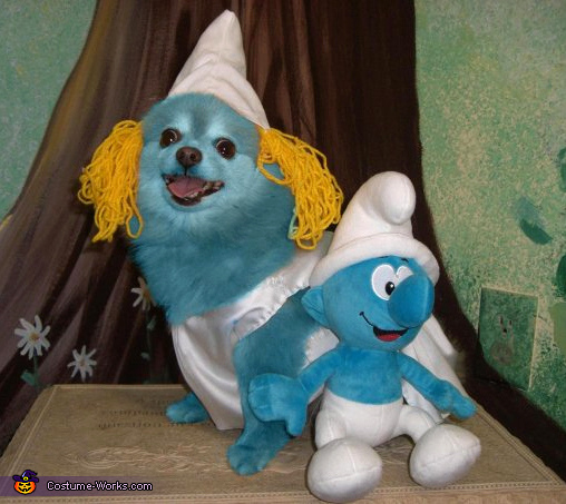 pet costumes halloween - smurf dog costume - fo CostumeWork3.com