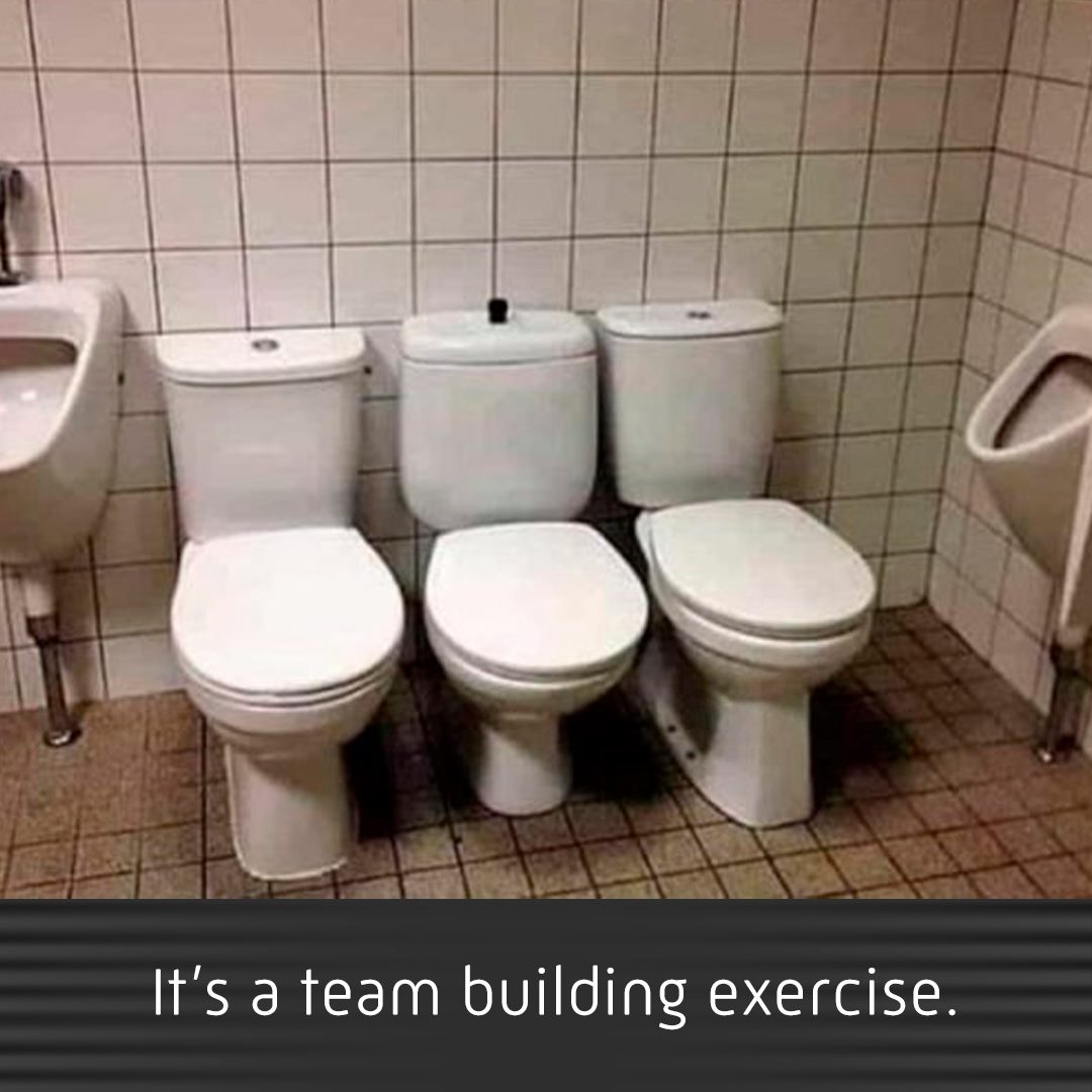 toilet fail - It's a team building exercise.