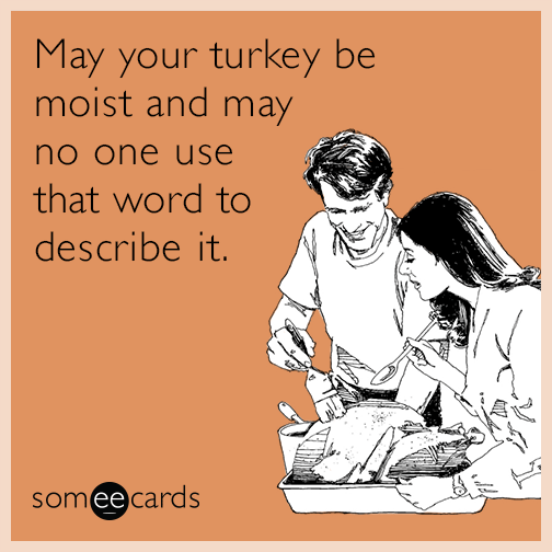 thanksgiving moist meme - May your turkey be moist and may no one use that word to describe it. somee cards