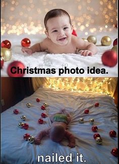 funny baby christmas photo ideas - Christmas photo idea. nailed it.