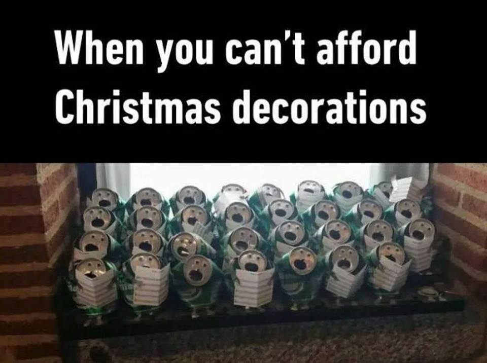 beer can choir - When you can't afford Christmas decorations 3 Og Tige