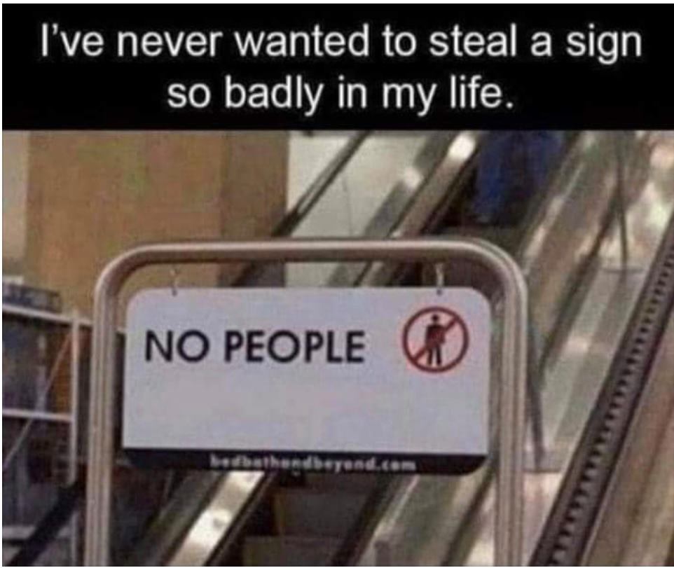 no people sign - I've never wanted to steal a sign so badly in my life. No People C beathandbeyend.com