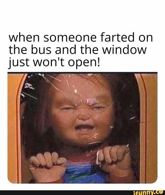 someone farted - when someone farted on the bus and the window just won't open! ifunny.co