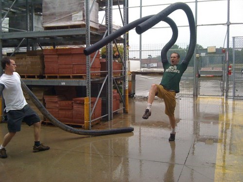 funny pics  - man with tube arms