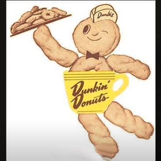 throwback food - original dunkin donuts logo - Dunbie Dunkin'