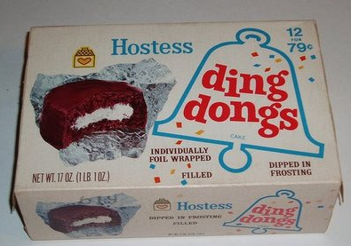 throwback food - hostess ding dongs - 12 796 For Hostess ding dongs Care Individually Foil Wrapped Filled 5 Dipped In Frosting Net Wt. 17 Oz. 1 Lb 102. Hostess Proin Proving ding dongs