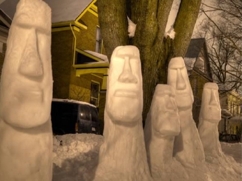 snow sculptures - snow -