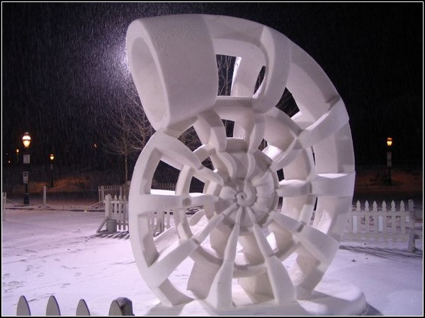 snow sculptures - andy goldworthy snow sculptures