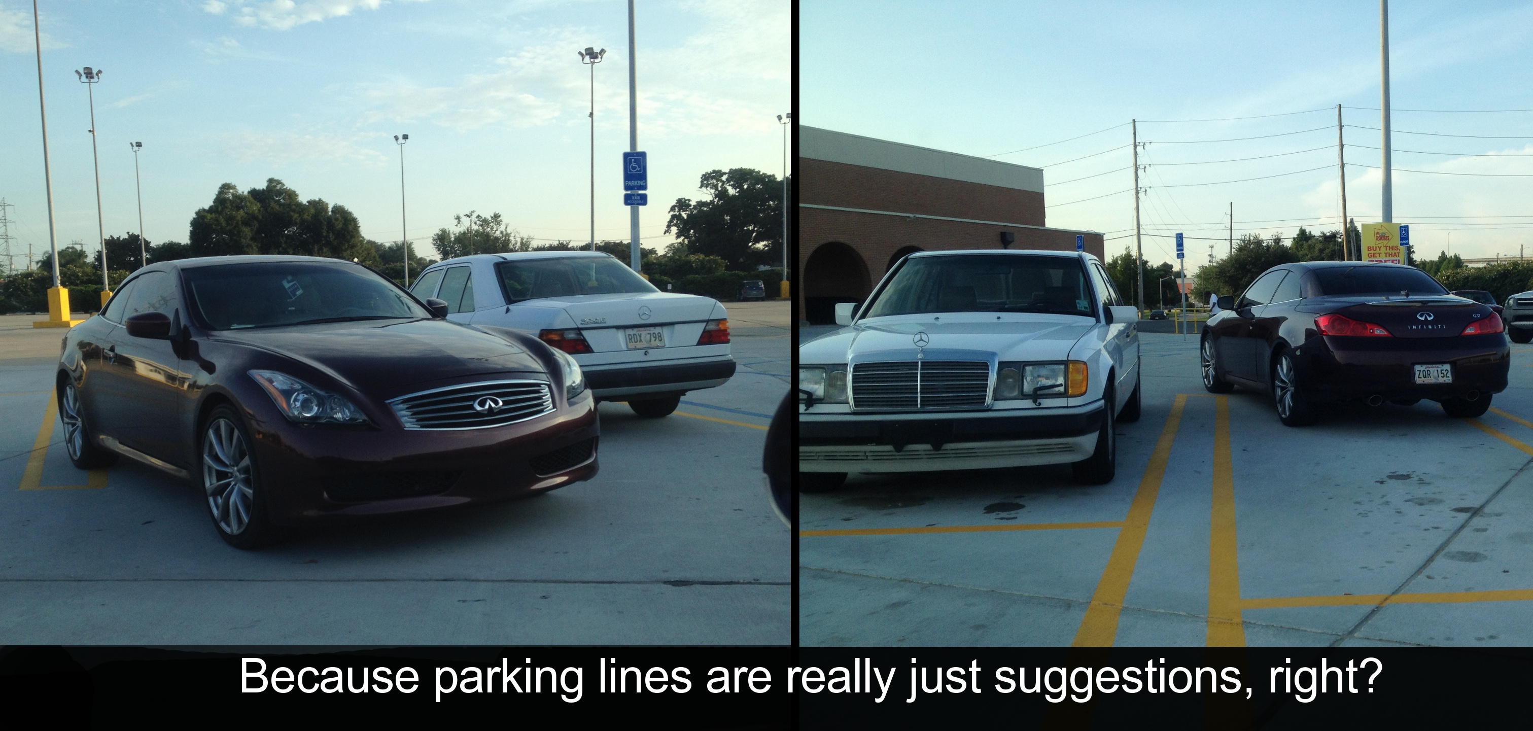Frustrating pet peeves - parking - Because parking lines are really just suggestions, right?