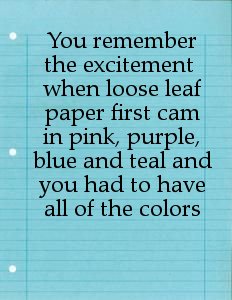 tj martell foundation - You remember the excitement when loose leaf paper first cam in pink, purple, blue and teal and you had to have all of the colors