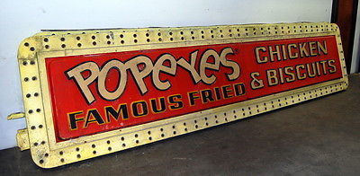 One of the vintage signs from the side of the building
