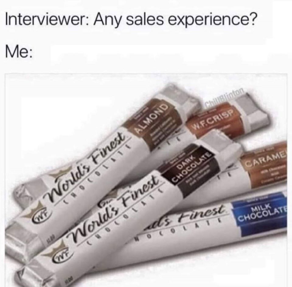 world's finest chocolate bar - Interviewer Any sales experience? Me chiuslinton W.F.Crisp Carame World's Finest Almond Cocomie Milk Chocolate dds Finest Colate World's Finest Dark Cocuit Chocolate We