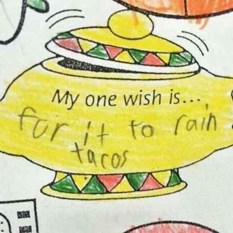 taco tuesday pics -life goals funny - My one wish is... for it to rain tacos
