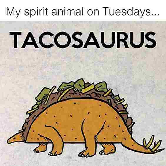 taco tuesday pics -tuesday meme positive funny - My spirit animal on Tuesdays... Tacosaurus my
