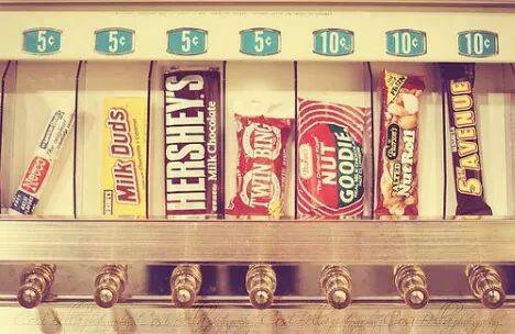 Candy machines didn't give a big selection back then either