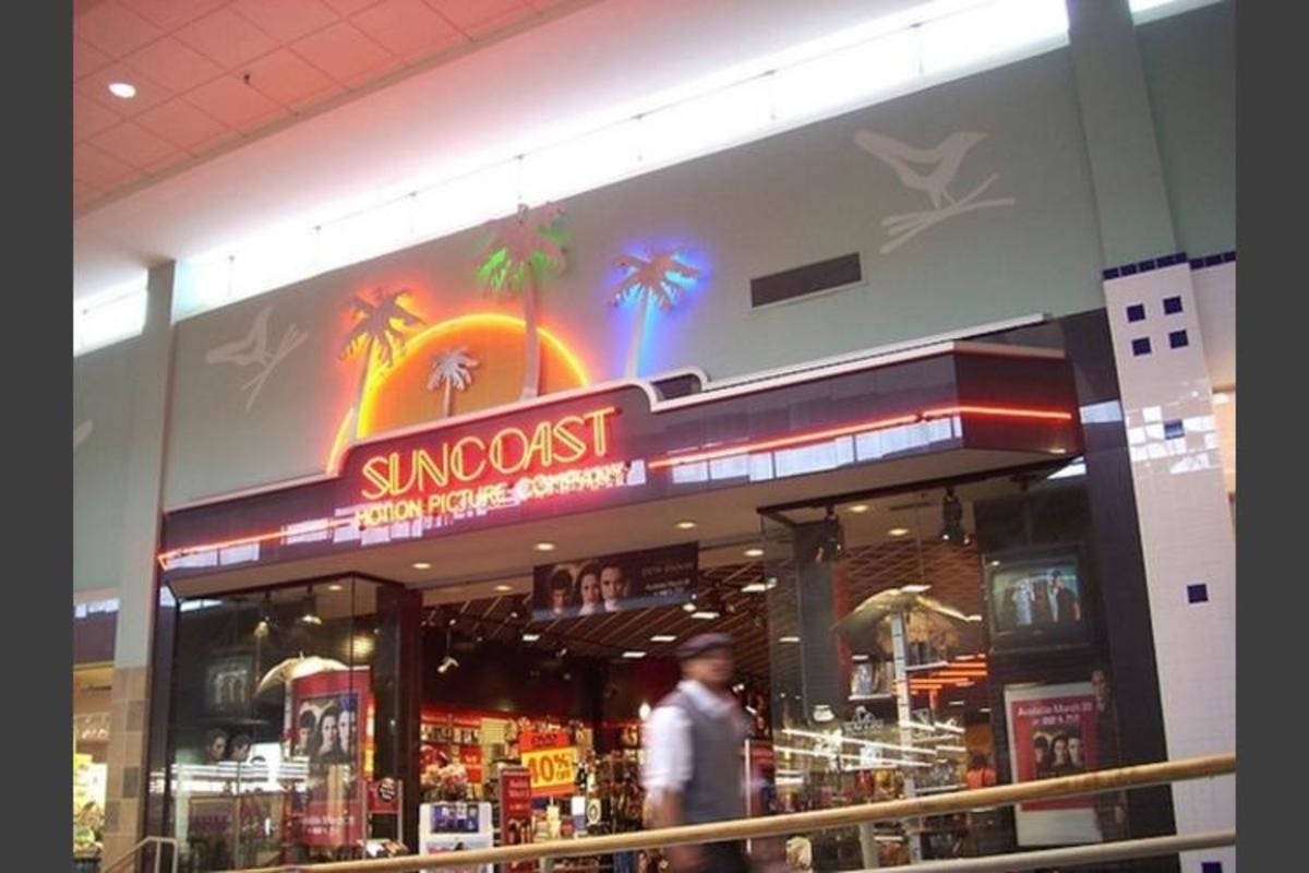 Movie tapes, posters, anything with movies could be found at Suncoast. Another fun place to waste half of your Friday night with your mall rat friends