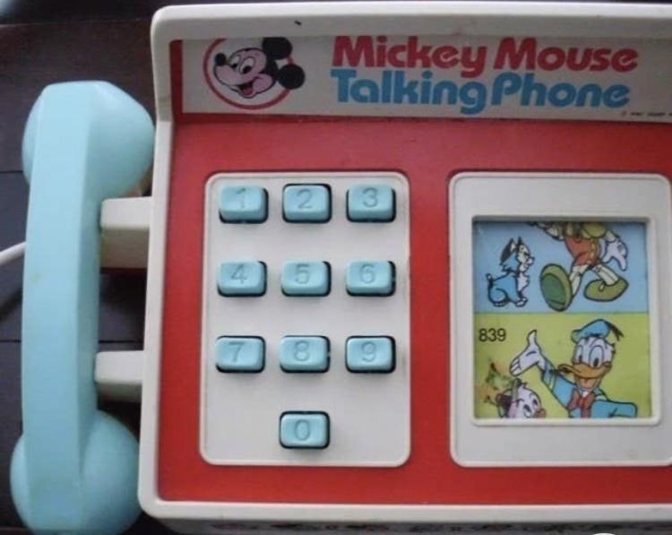 toy phones from the 80s - Mickey Mouse Talking Phone 2. 3 4 5 839 7 8