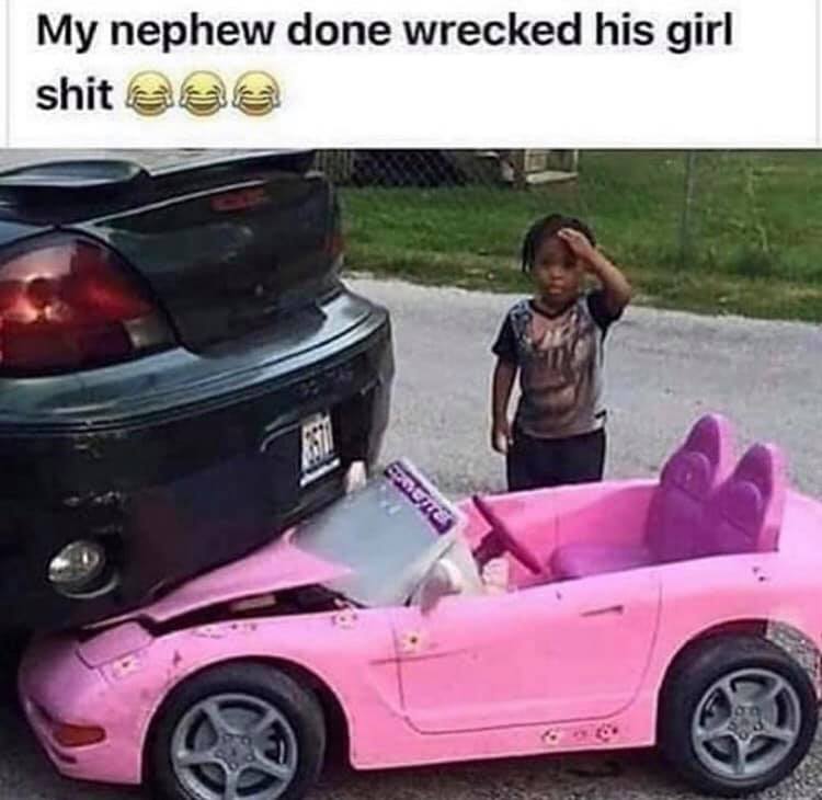 real weird cars - My nephew done wrecked his girl shit saa
