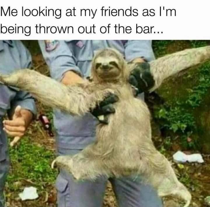 me looking at my friends as im being thrown out of the bar - Me looking at my friends as I'm being thrown out of the bar...