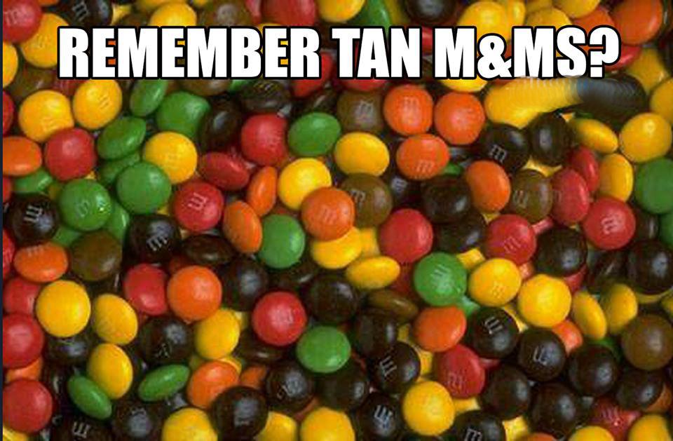Poor tan, in the 70s and early 80s, there were NO blue candies.They simply didn't exist- no blue M&Ms, jolly rancher, gummy candies, s or cereals with blue. The best you could get was a purple.