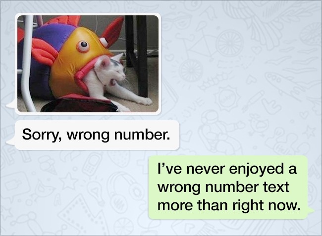 Respond to fun, random texts. You may make a new friend