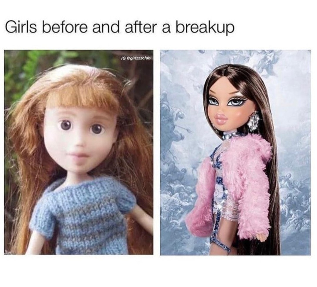 Relationship Memes - before and after breakups