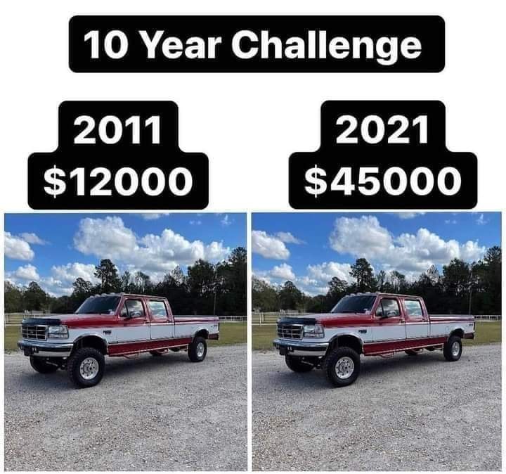 Truth Memes - Car - 10 Year Challenge 2011 $12000 2021 $45000