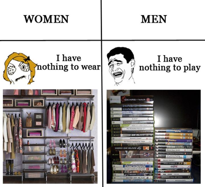 Truth Memes - have nothing to wear i have nothing - Women Men I have nothing to wear I have nothing to play Gars War Or Com Rio Garnie Og Crackdown