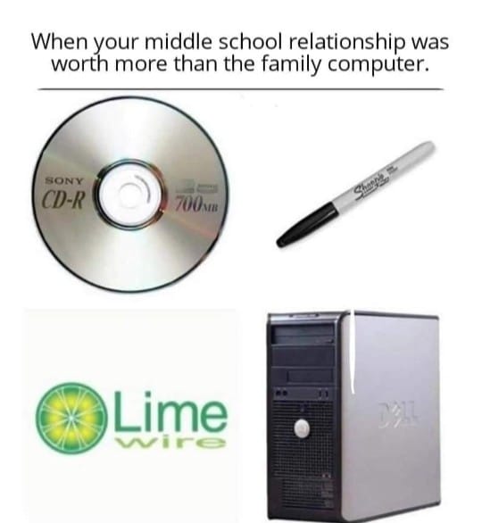 Things to relate to over 30 - electronics accessory - When your middle school relationship was worth more than the family computer.