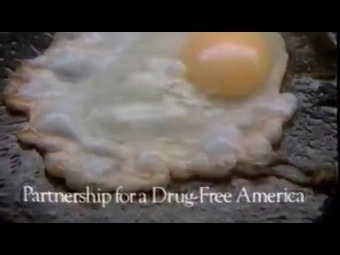 Vintage PSAs - brain egg in frying pan - Partnership fora DrugFree America