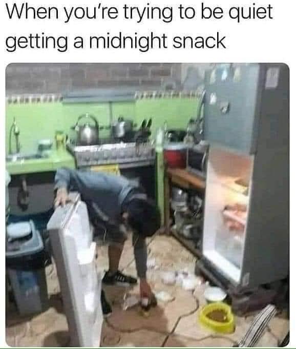 Memes and Fails - When you're trying to be quiet getting a midnight snack