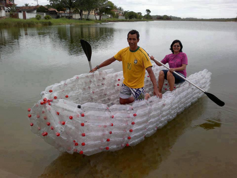 redneck memes and pics - boat made of plastic bottles