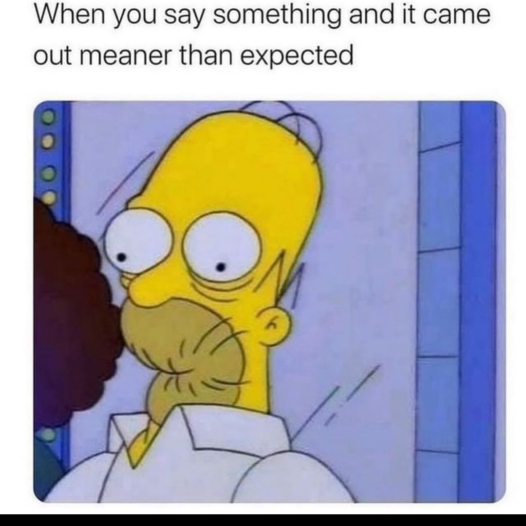 relatable memes - you say something and it came out meaner than expected - When you say something and it came out meaner than expected