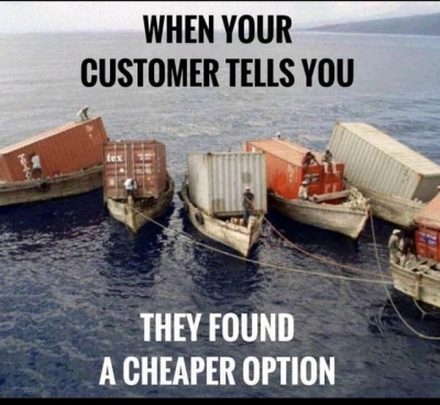 people who knew someone one who could do it cheaper - clients say i found someone cheaper - When Your Customer Tells You tex They Found A Cheaper Option