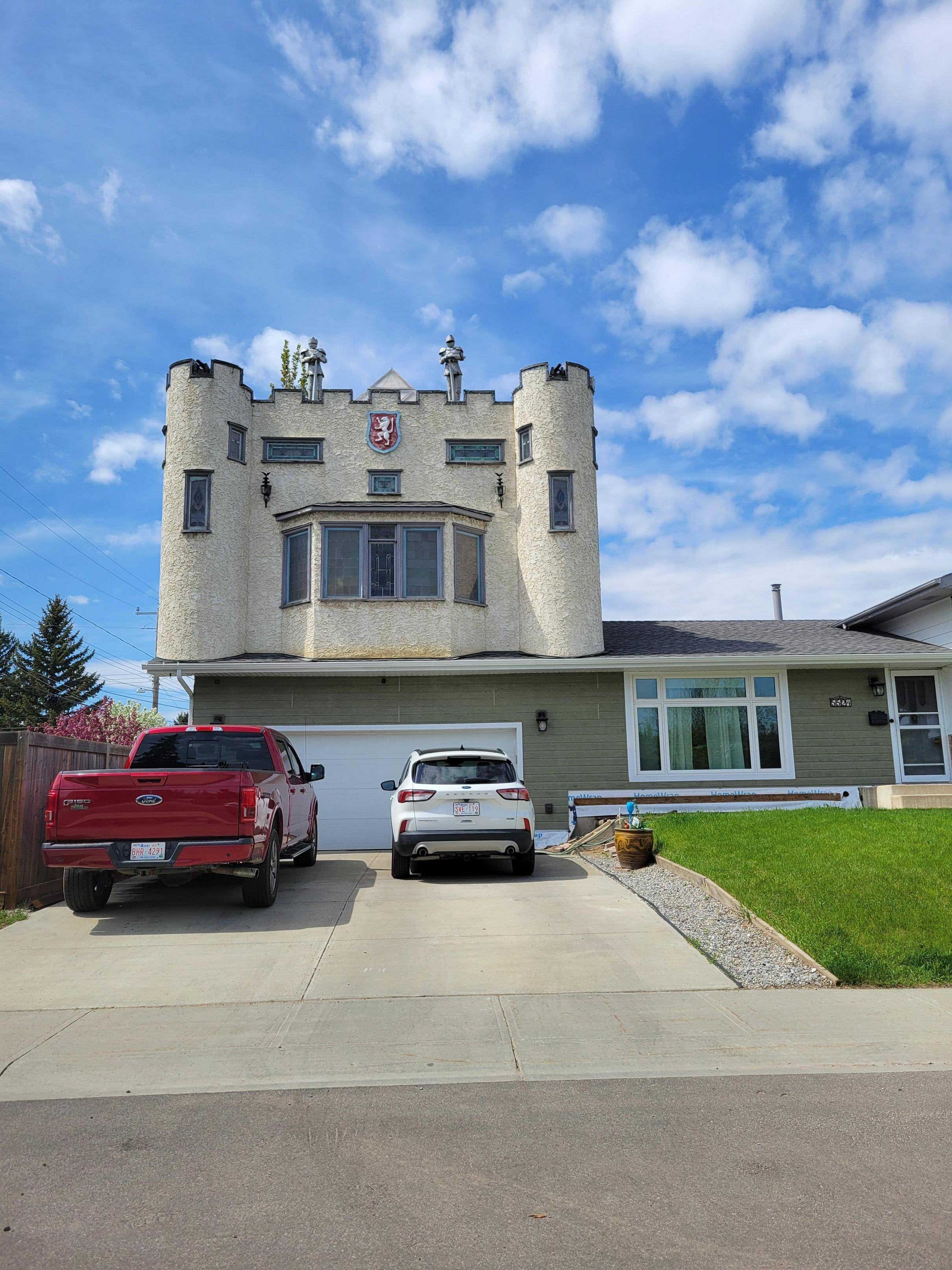 So you walk out to see this getting built on your new neighbor's 1960 style house