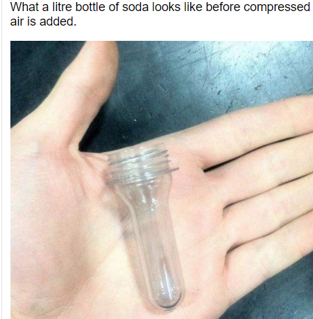 Expectations vs Reality memes - Plastic bottle - What a litre bottle of soda looks before compressed air is added.