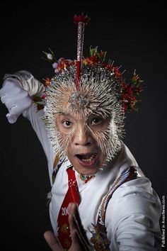 This guy broke the record for most pins in his head bringing new meaning to "Pin head"