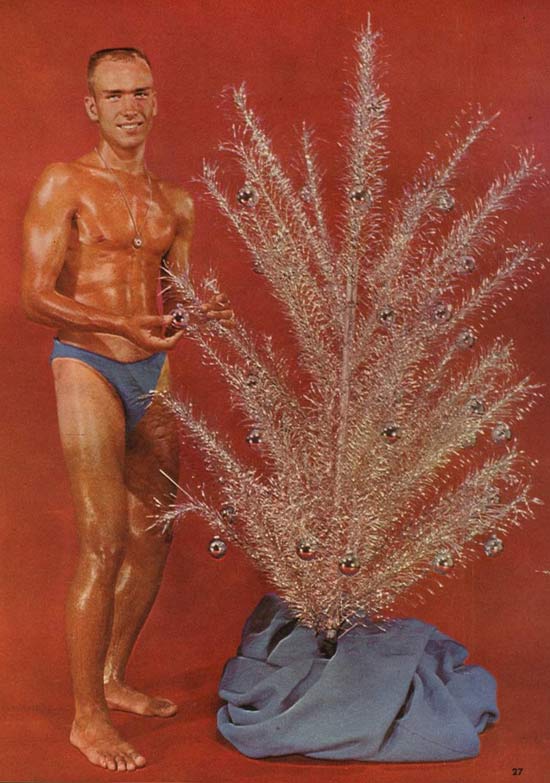 Awkward Family Christmas Cards - oiled man funny - 27