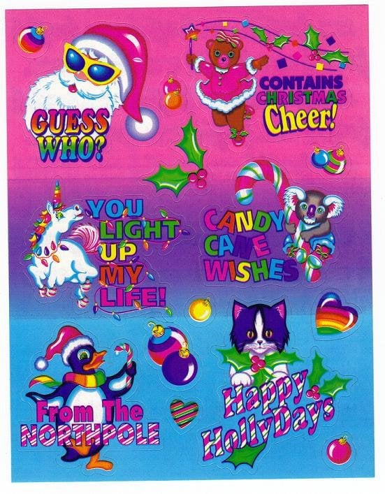 Getting Lisa Frank stickers in your stocking