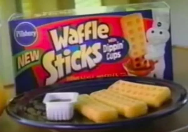 Sitting in the car with your waffle sticks on the way to school