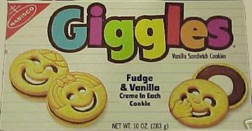 These were not to be missed. They were awful. They were like Oreos evil step siblings, the fillings were overly sweet, the cookies were tasteless. Giggles were only useful if you threw them across the cafeteria and managed to hit someone in the head.