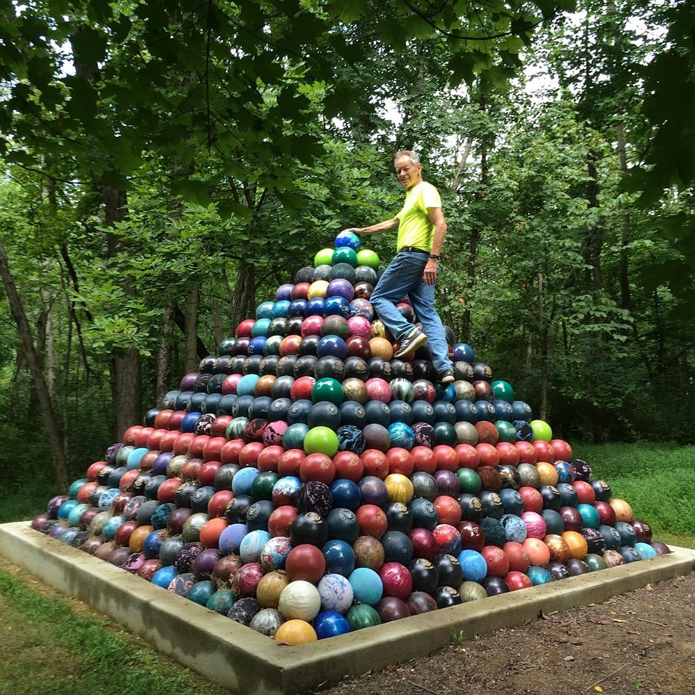 Bowling balls are a bit weighty but this guy has it figured out