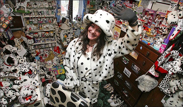 Channeling her inner Cruella without the Cruel part, this woman is obsessed with all of the spots