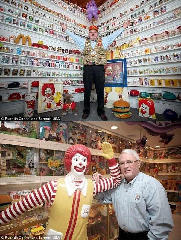 And the man who loves McDonald's memorabilia this much