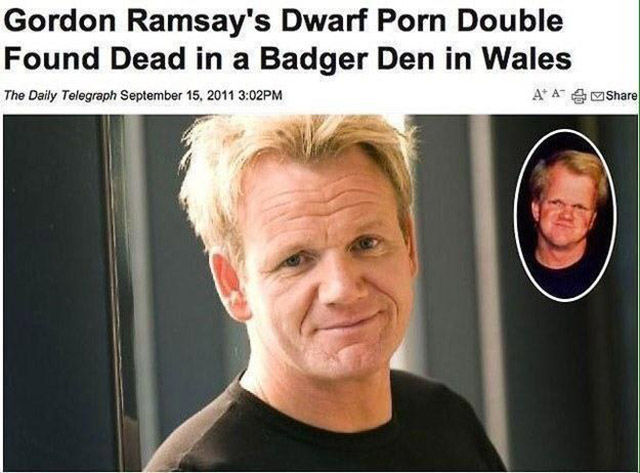 percy foster - Gordon Ramsay's Dwarf Porn Double Found Dead in a Badger Den in Wales The Daily Telegraph Pm A A